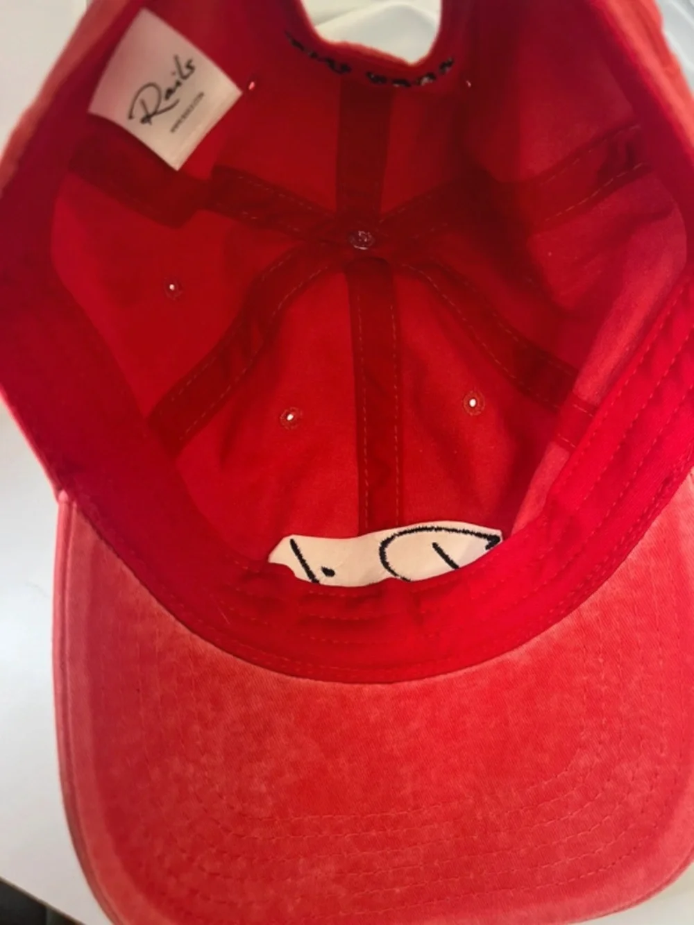 New Rails Anniversary Baseball Cap Washed Red NWT Casual Unisex One Size